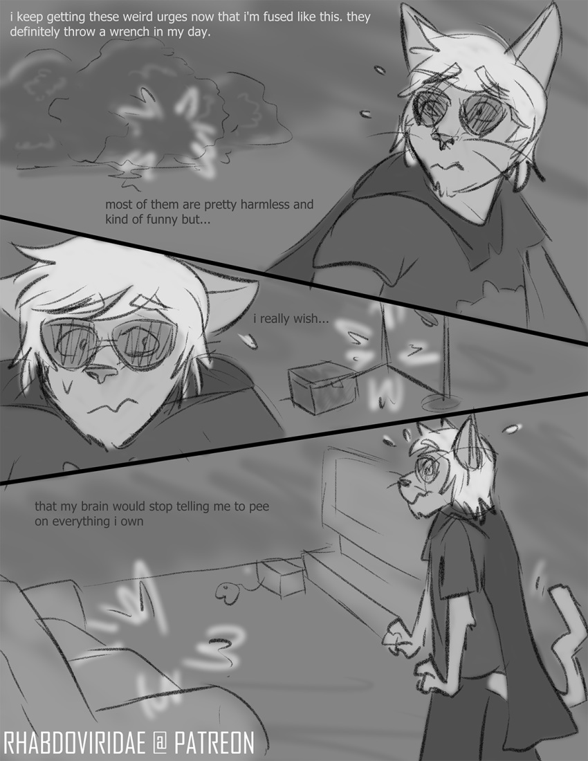 anthro conditional_dnp dave_strider digital_media_(artwork) greyscale homestuck humanoid male mammal monochrome ms_paint_adventures webcomic wolftacos