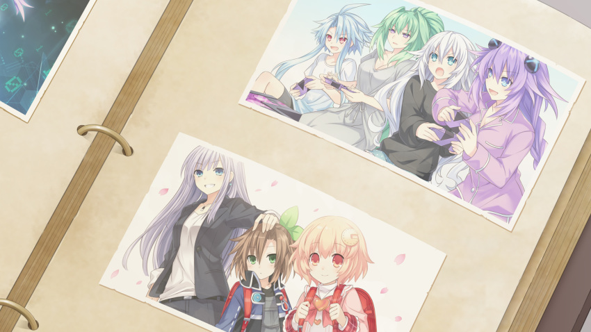 black_heart choujigen_game_neptune chrom compa game_cg green_heart if_(choujigen_game_neptune) purple_heart tsunako white_heart yuusha_neptune_sekai_yo_uchuu_yo_katsumoku_seyo!!_ultimate_rpg_sengen!!