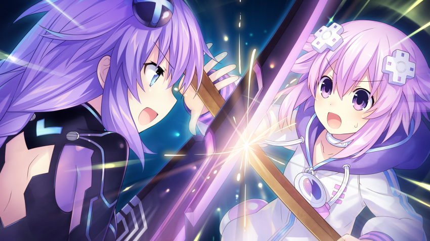 choujigen_game_neptune game_cg neptune purple_heart tsunako yuusha_neptune_sekai_yo_uchuu_yo_katsumoku_seyo!!_ultimate_rpg_sengen!!