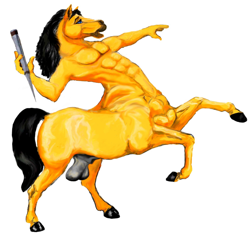 absurd_res balls equid equid_taur equine equine_taur hi_res male mammal mammal_taur muscular solo tagme taur