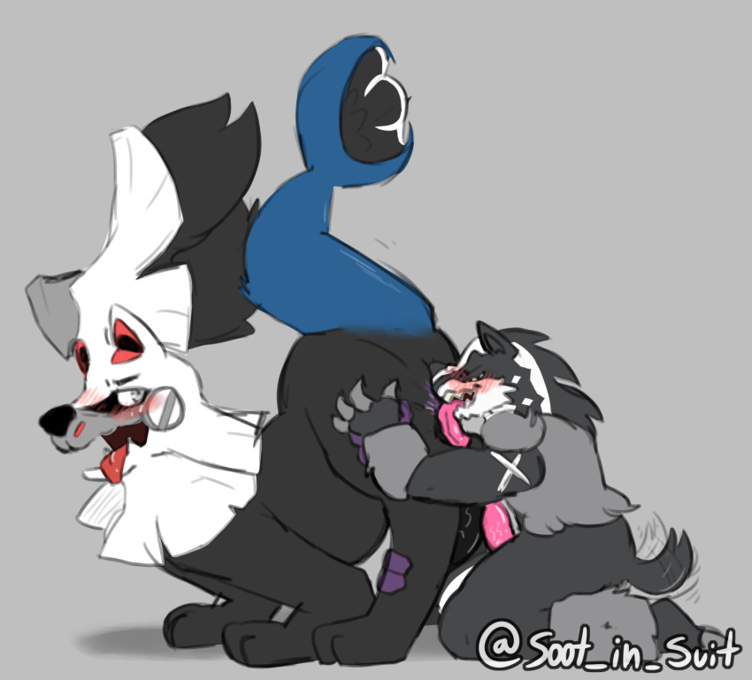 2019 anal anthro anthro_on_feral balls bestiality big_balls big_butt black_penis blush butt feral from_behind_(disambiguation) hand_on_butt hi_res kaiser_(thiccvally) legendary_pok&eacute;mon male male/male mammal mustelid nintendo obstagoon open_mouth oral penis pink_penis pok&eacute;mon pok&eacute;mon_(species) presenting presenting_hindquarters raised_tail rear_view rimming sex silvally simple_background sitting soot_in_suit tongue video_games