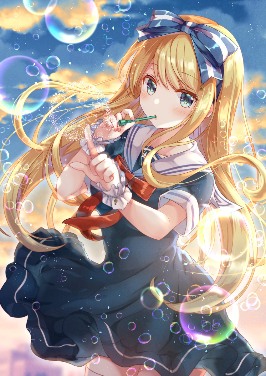 alice emori_miku_project gomano_rio seifuku skirt_lift thighhighs