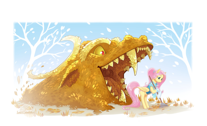 2019 clothing discord_(mlp) draconequus equid equine fangs fluttershy_(mlp) friendship_is_magic gloves handwear hi_res ladychimaera mammal monster my_little_pony pterippus scarf wings