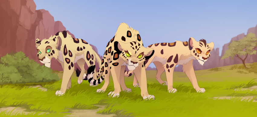 2019 4_toes absurd_res day detailed_background digital_media_(artwork) disney fahari felid fur grass green_eyes hi_res jiona leopard makucha mammal outside pantherine reysi sky standing tan_fur the_lion_guard the_lion_king toes tree yellow_eyes yellow_sclera