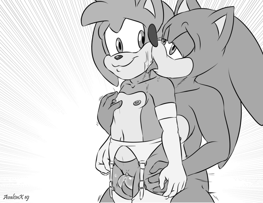 2019 5_fingers age_difference amy_rose anthro anthro_on_anthro aval0nx biped bodily_fluids breast_grab breasts clitoris clothed clothed_sex clothing cub duo eulipotyphlan eye_contact face_lick female fingers flat_chested from_behind_position garter_belt garter_straps greyscale hair half-closed_eyes hand_on_breast hedgehog hi_res larger_male legwear licking lingerie looking_at_another male male/female mammal monochrome navel nipples nude older_male partially_clothed penis pussy saliva sex simple_background size_difference smaller_female smile sonic_(series) sonic_the_hedgehog stockings thigh_grab thigh_sex tongue tongue_out topless young younger_female