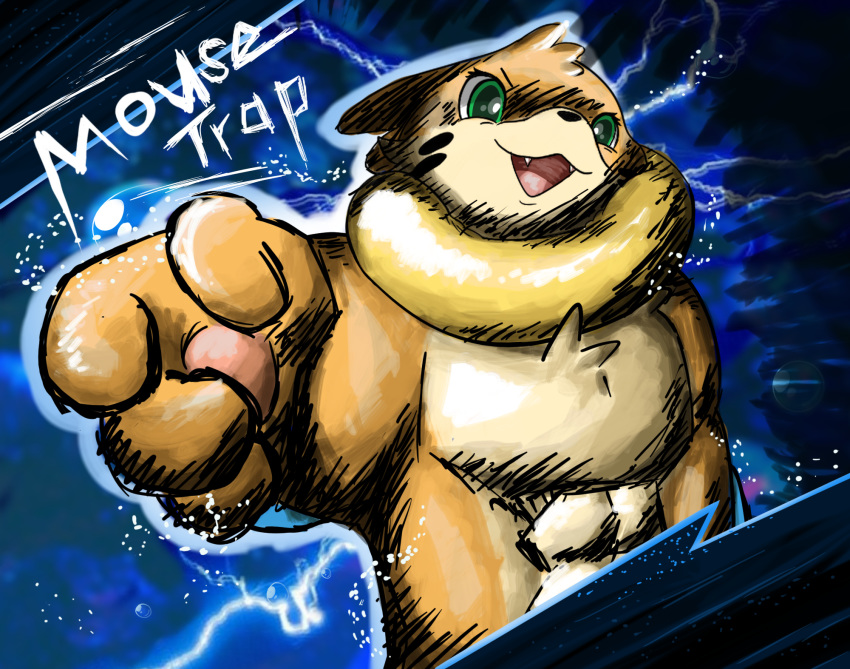 bubble buizel dominatrix female fur hi_res humor light lighting looking_at_viewer lutrine mammal muscular mustelid nintendo orange_fur pok&eacute;mon pok&eacute;mon_(species) resachii video_games