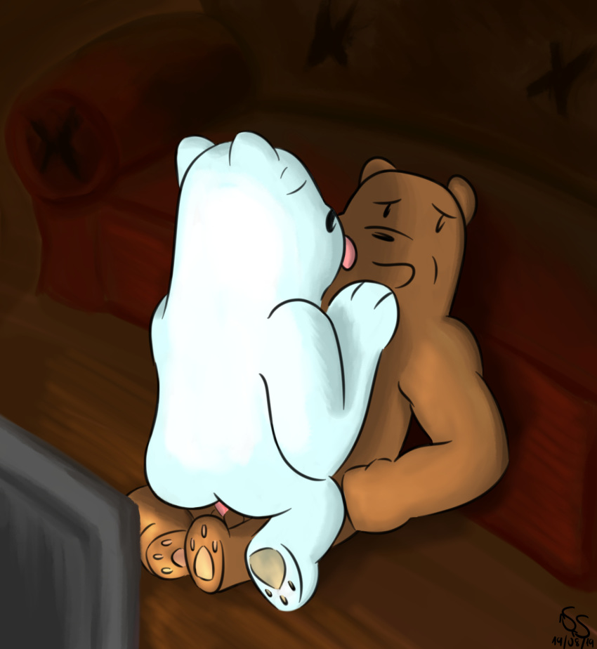 anal anal_penetration brother brothers brown_bear brown_fur butt cartoon_network duo eyes_closed fur grizzly_(wbb) grizzly_bear hi_res ice_bear male male/male male_penetrated male_penetrating mammal penetration penis sex sibling sterlingsilver technical_incest ursid ursine we_bare_bears white_fur