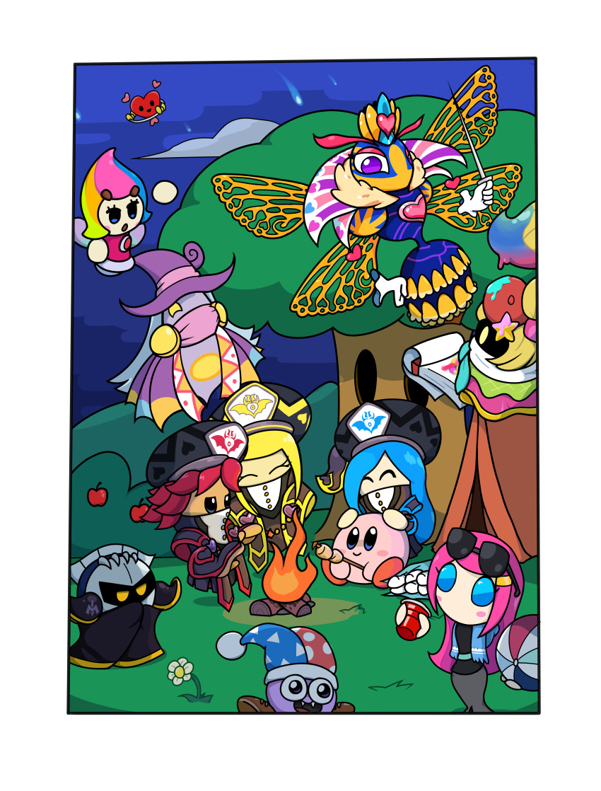 absurd_res ball beach_ball brush campfire drawcia elline flamberge francisca hi_res kirby kirby_(series) krackdown9 marx meta_knight nintendo paintbrush sectonia susie video_games vividria zan_partizanne