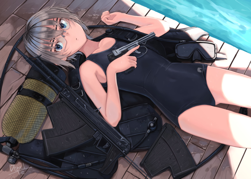 dreadtie gun original school_swimsuit swimsuit weapon