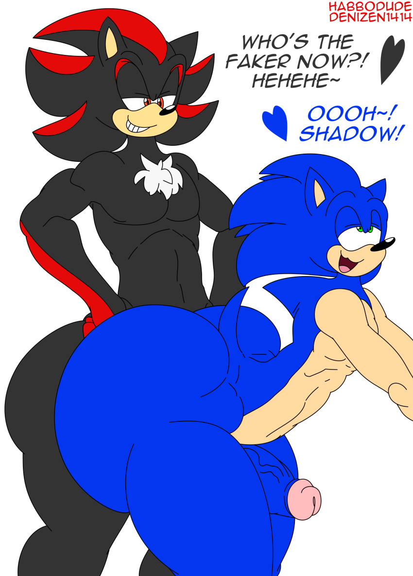 absurd_res denizen1414 habbodude hi_res nude open_mouth penis sex shadow_the_hedgehog sonic_(series) sonic_the_hedgehog
