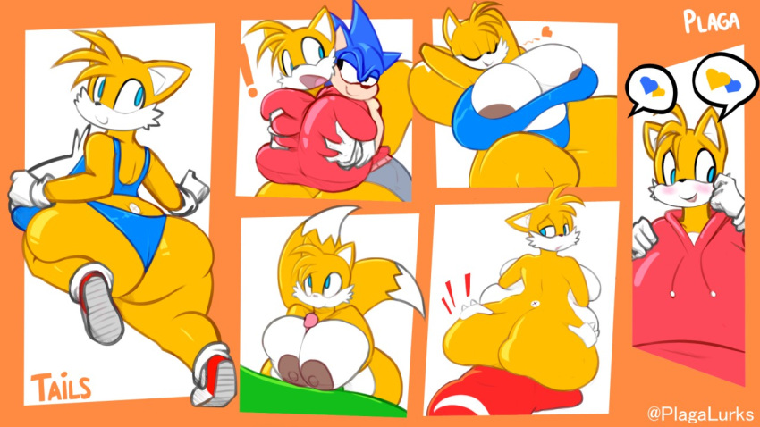 16:9 2019 anthro big_breasts big_butt blue_eyes blue_fur blush breasts butt canid canine clothed clothing crossgender digital_media_(artwork) duo echidna erection eulipotyphlan female footwear fox fur gloves hair handwear hedgehog huge_breasts huge_butt knuckles_the_echidna looking_back male male/female male_penetrating mammal miles_prower monotreme multi_tail nipples nude open_mouth penetration penis plaga sex shoes simple_background smile solo sonic_(series) sonic_the_hedgehog thick_thighs video_games white_fur wide_hips yellow_fur