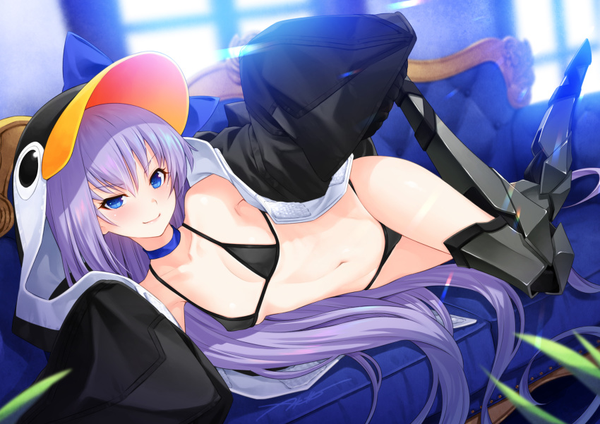 bikini fate/grand_order fate_(series) hoodie kazuma_muramasa meltlilith_(fate) navel swimsuit