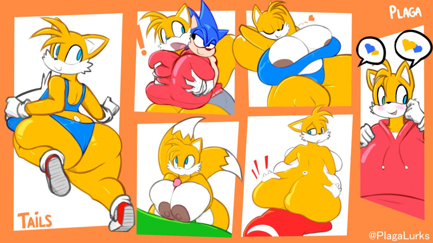 16:9 2019 aged_up anthro big_breasts big_butt blue_eyes blue_fur blush bra breasts butt canid canine clothed clothing crossgender digital_media_(artwork) duo echidna erection eulipotyphlan female footwear fox fur gloves hair handwear hedgehog hi_res huge_breasts huge_butt knuckles_the_echidna looking_back male male/female male_penetrating mammal miles_prower monotreme multi_tail nipples nude open_mouth panties penetration penis plaga sega sex shoes simple_background smile solo sonic_(series) sonic_the_hedgehog thick_thighs underwear video_games white_fur wide_hips yellow_fur