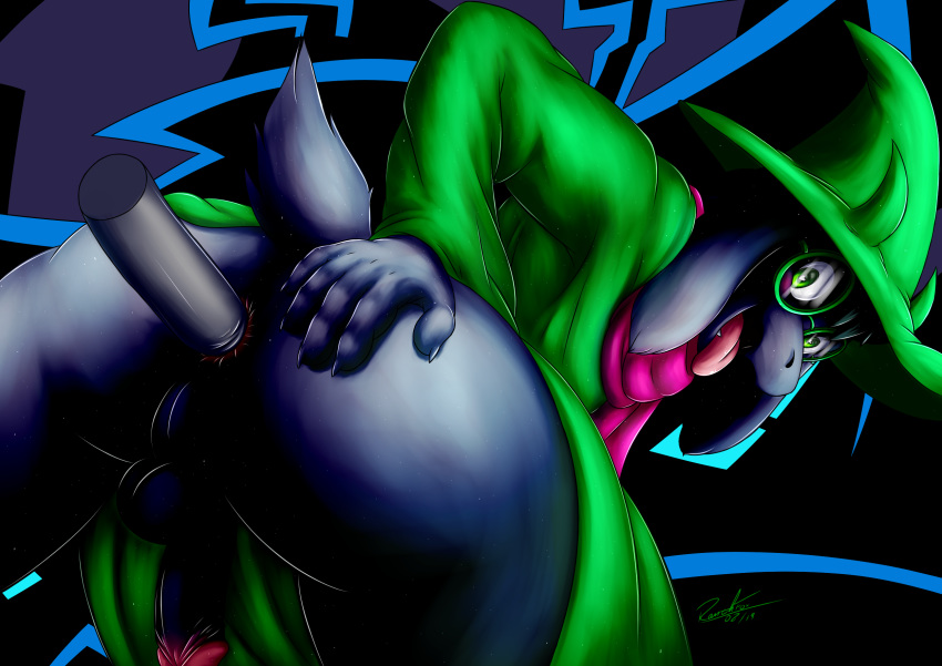 anthro balls bottomless butt clothed clothing deltarune hi_res humanoid_penis male penis ralsei ranthfox undertale video_games