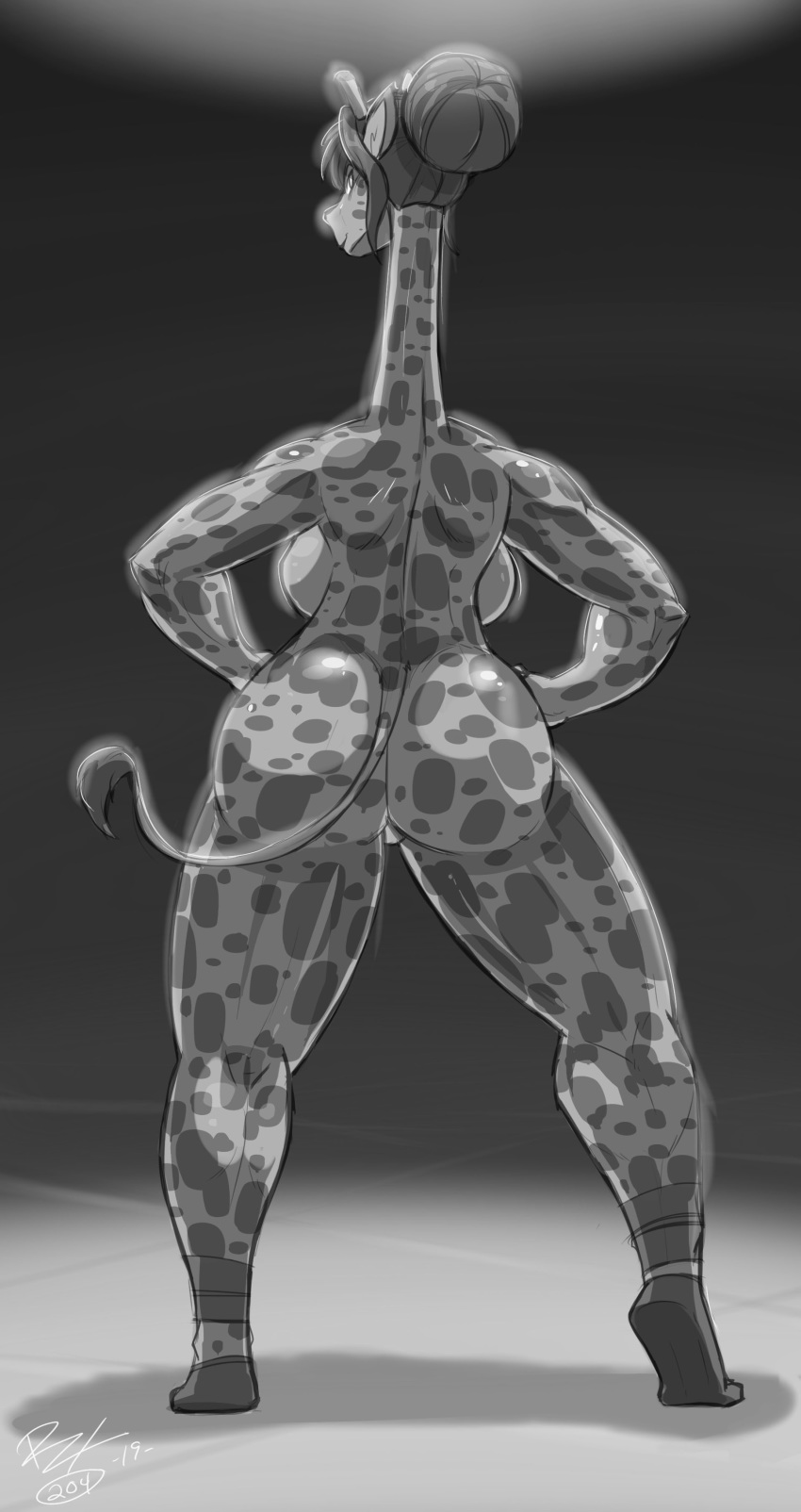 absurd_res ballet breasts butt female giraffe giraffid hair hi_res mammal shonuff solo