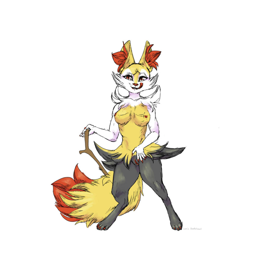 anthro better_version_at_source braixen breasts canid canine female fur lemiadoodleheart mammal nintendo pok&eacute;mon pok&eacute;mon_(species) pussy solo video_games