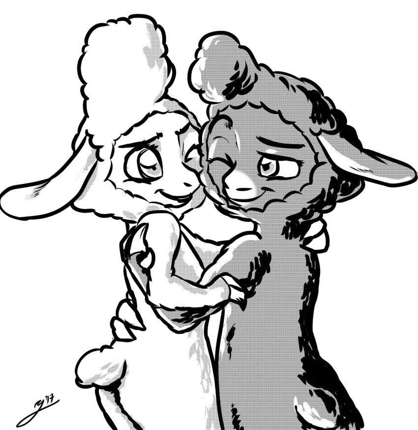 bovid butt caprine dawn_bellwether disney due female gerardson hug invalid_tag mammal nude one_eye_closed sharla_(zootopia) sheep smile wink wool_(disambiguation) zootopia