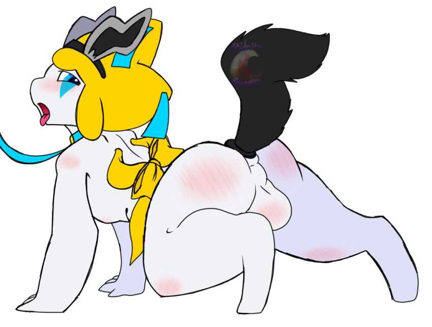 anal anal_penetration balls blue_eyes blush buttplug collar digital_drawing_(artwork) digital_media_(artwork) jirachi leash legendary_pok&eacute;mon male midnight_rampager mightyena nintendo penetration petplay pok&eacute;mon pok&eacute;mon_(species) roleplay sex_toy solo video_games