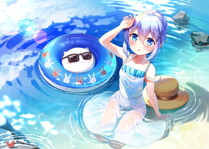 dress emerane gochuumon_wa_usagi_desu_ka? kafuu_chino swim_ring water