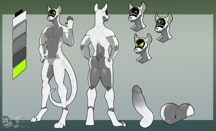 2019 4_toes 5_fingers anthro balls butt circumcised digitigrade fingers glans humanoid_penis lex08 machine male mammal model_sheet mouse murid murine navel nude penis robot rodent simple_background solo standing synth_(vader-san) synthetic toes