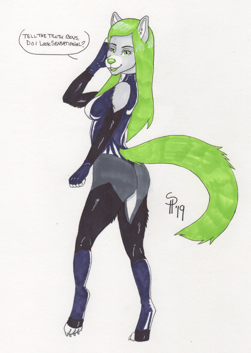 absurd_res anthro butt canid canine canis dreadwolfclaw1990 female hero heroine hi_res jennifer_walters mammal marvel she-hulk solo superheroes sybil_mccready wolf