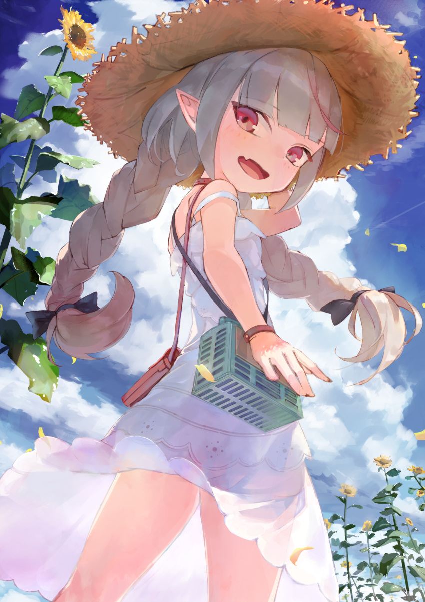 dress makaino_ririmu nijisanji nijisanji_gamers pointy_ears see_through skirt_lift summer_dress t6