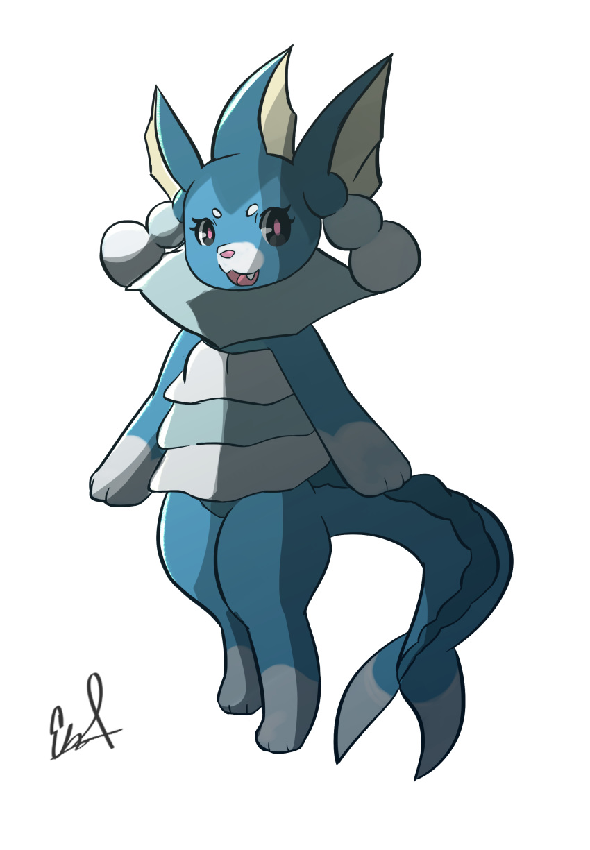 anthro blaketheflareon brionne digital_media_(artwork) eeveelution fan_character female hybrid looking_at_viewer mammal nintendo pok&eacute;mon pok&eacute;mon_(species) sketch vaporeon video_games yumi_(blaketheflareon)