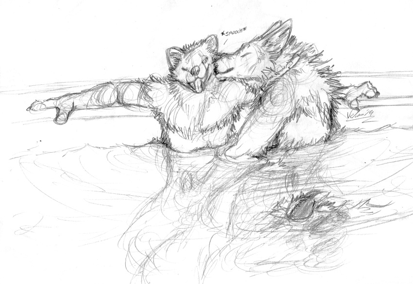 anthro canid canine canis collar coyote duo handjob hi_res kissing ludicrous_res male male/male mammal marten mustelid musteline nude penile penis prescott sex sketch tuuwa vellum