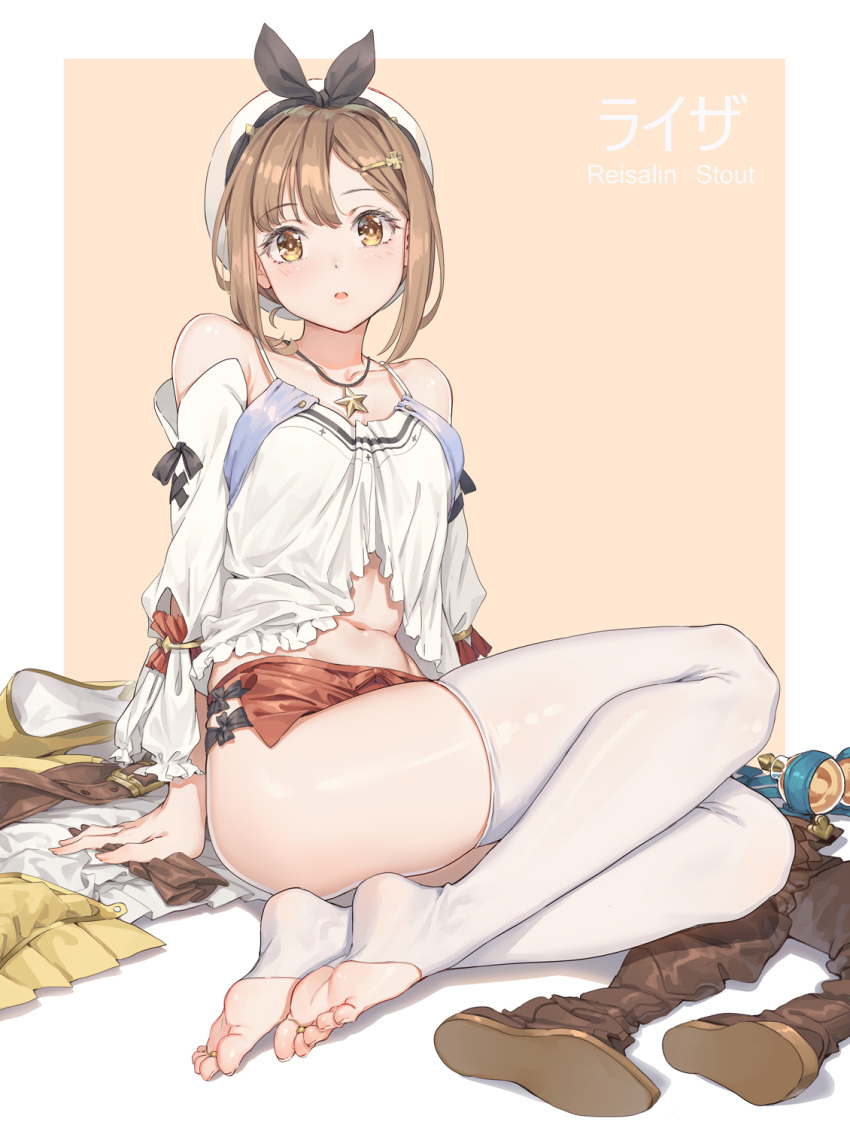 atelier_ryza feet hoko_sakuran reisalin_stout thighhighs