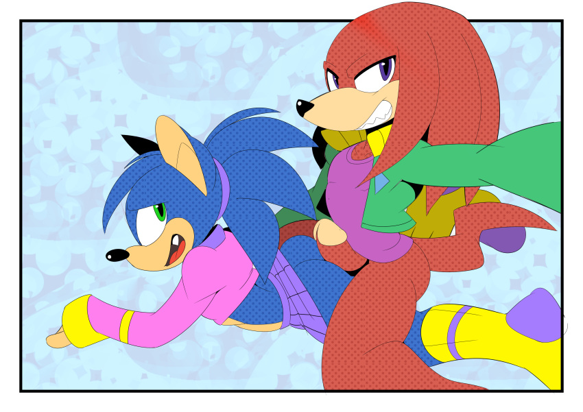 absurd_res butt grinding hi_res knuckles_the_echidna male male/male pantygremlin penis selfie sonic_(series) sonic_the_hedgehog