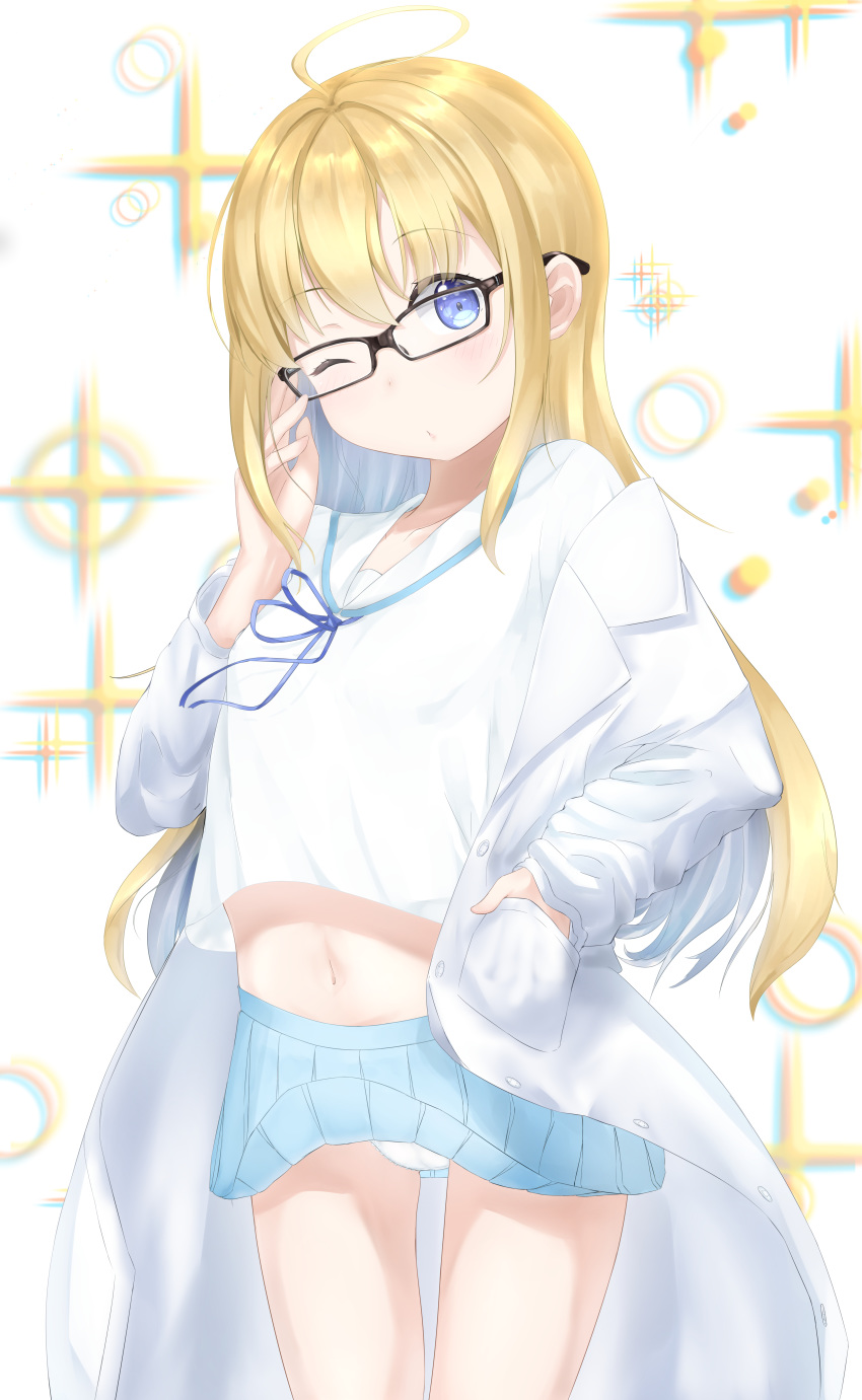 cameltoe megane pantsu seifuku skirt_lift takechii_(user_fpya5735)