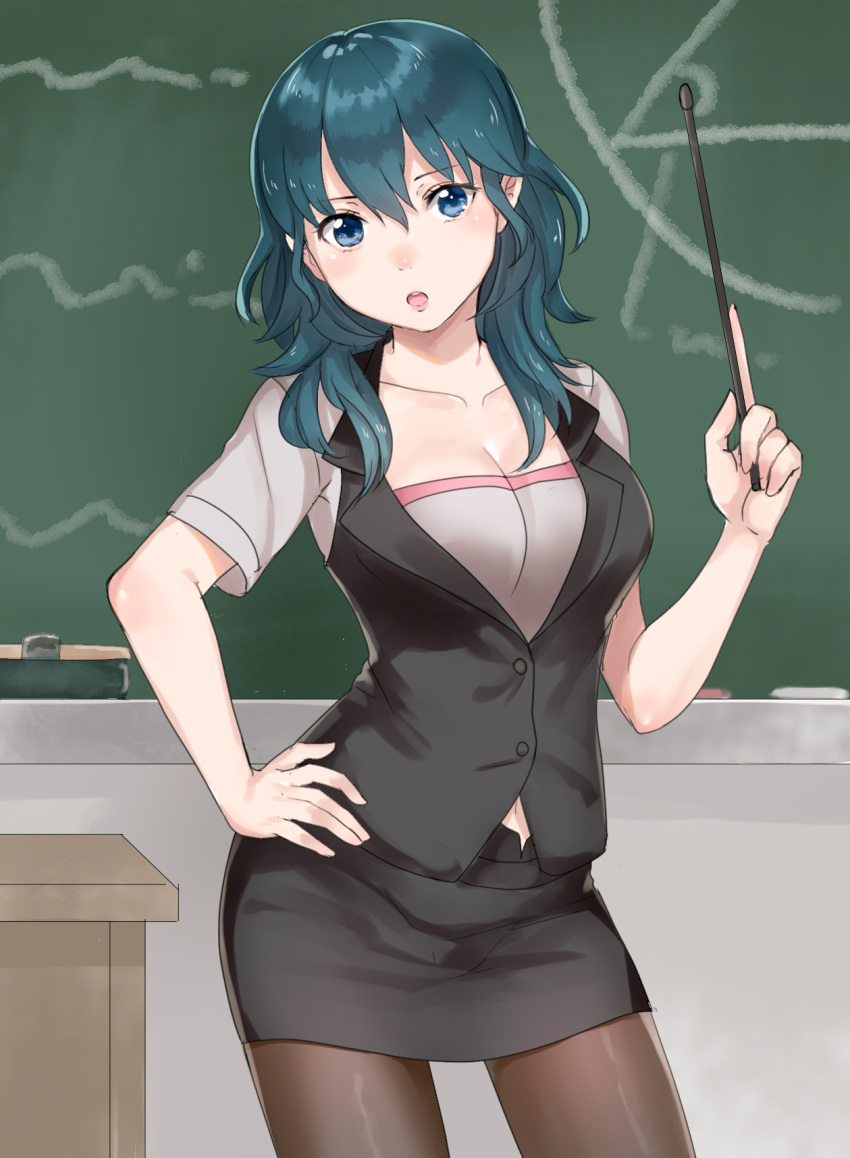 byleth cleavage fire_emblem_three_houses pantyhose pointy_ears tagme