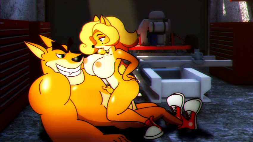 16:9 2019 3d_background activision animated anthro bandicoot beauty_mark biceps big_breasts big_butt black_nose blonde_hair bouncing_breasts breasts butt clothing crash_bandicoot_(series) curled_hair dasyuromorph digital_media_(artwork) duo erection eyebrows eyelashes eyeshadow female female_on_top female_penetrated footwear fur garage green_eyes hair hand_on_chest hand_on_hip huge_breasts leondraw lipstick long_hair lying makeup male male/female male_penetrating mammal marsupial muscular muscular_male nipples nude on_back on_top open_mouth orange_fur penetration penis red_clothing red_footwear red_shoes sex shoes smile tawna_bandicoot teeth thick_thighs thylacine tiny_tiger toothy_grin vaginal vaginal_penetration video_games wavy_hair wide_hips