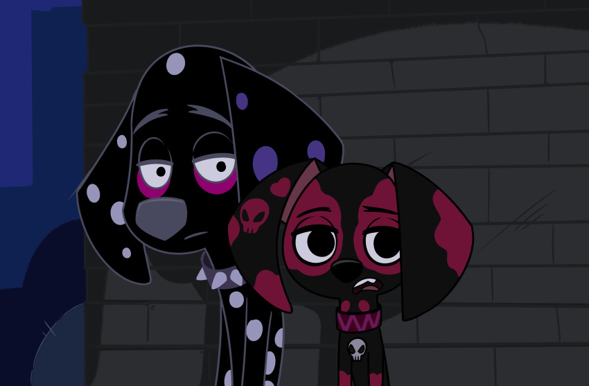 101_dalmatian_street 101_dalmatians absurd_res canid canine canis collar dalmatian dante_(101_dalmatians) disney domestic_dog fan_character hi_res hypergal mammal spiked_collar spikes