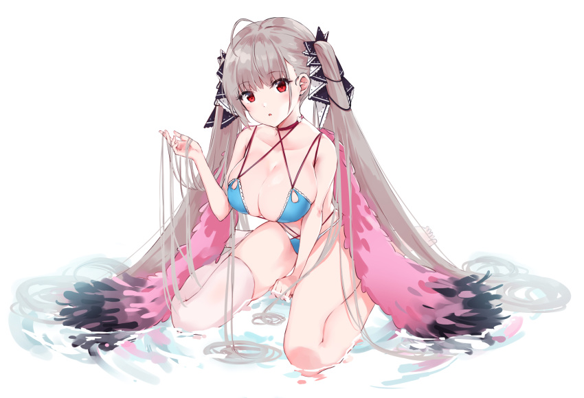 azur_lane bikini formidable_(azur_lane) minikon swimsuits thighhighs wet