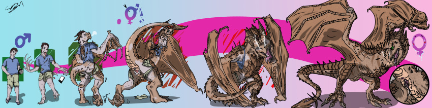 2019 absurd_res clothing dragon female feral gender_transformation growth hi_res horn human human_to_feral invalid_tag male mammal mtf_transformation penis pussy sequence silvergriffin21 solo species_transformation spikes standing torn_clothing transformation wings wyvern