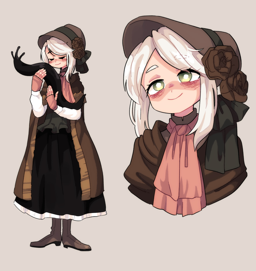 1girl bloodborne flower from_software highres plain_doll raburine white_hair