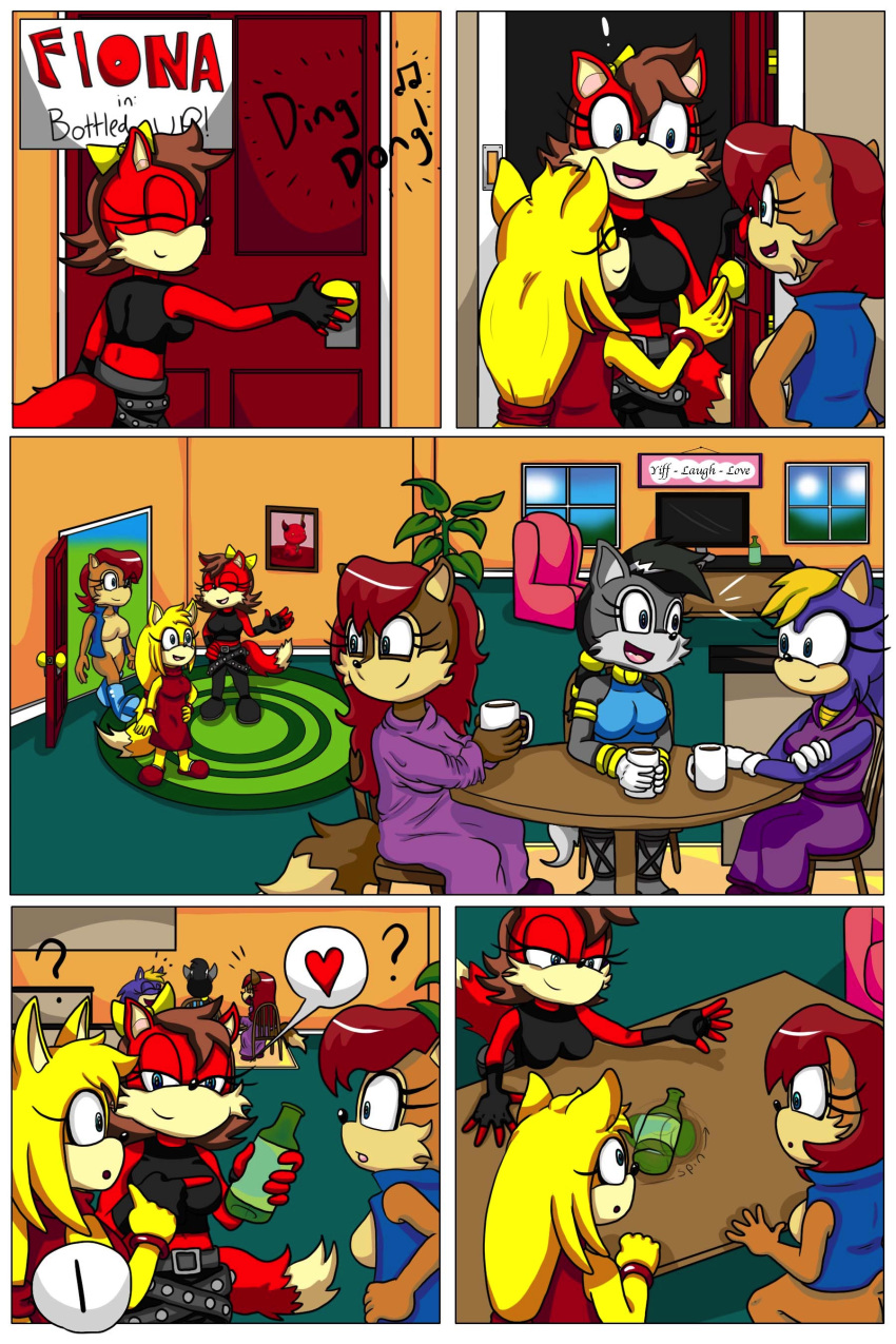 absurd_res bernadette_hedgehog clothed clothing comic female hi_res lupe_the_wolf rosemary_prower sally_acorn sonic_(series) tinydevilhorns tinydevilhorns_(artist) zooey_the_fox