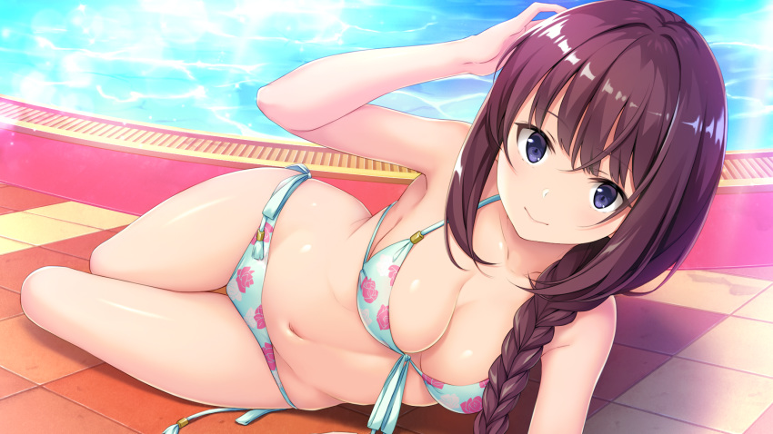 bikini cleavage game_cg mishima_akari onaji_class_no_idol-san._around_me_is_full_by_a_celebrity. sonora swimsuits unasaka