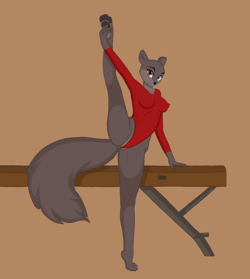 animalympics anthro balance_beam breasts camel_toe clothing cocaine-leopard female flexible gymnast hi_res leotard long_legs mammal mink mustelid musteline nipple_outline nipples one_leg_up pinup pose pussy pussy_floss raised_leg solo splits spread_legs spreading standing stretching tatiana_tuschenko vertical_splits