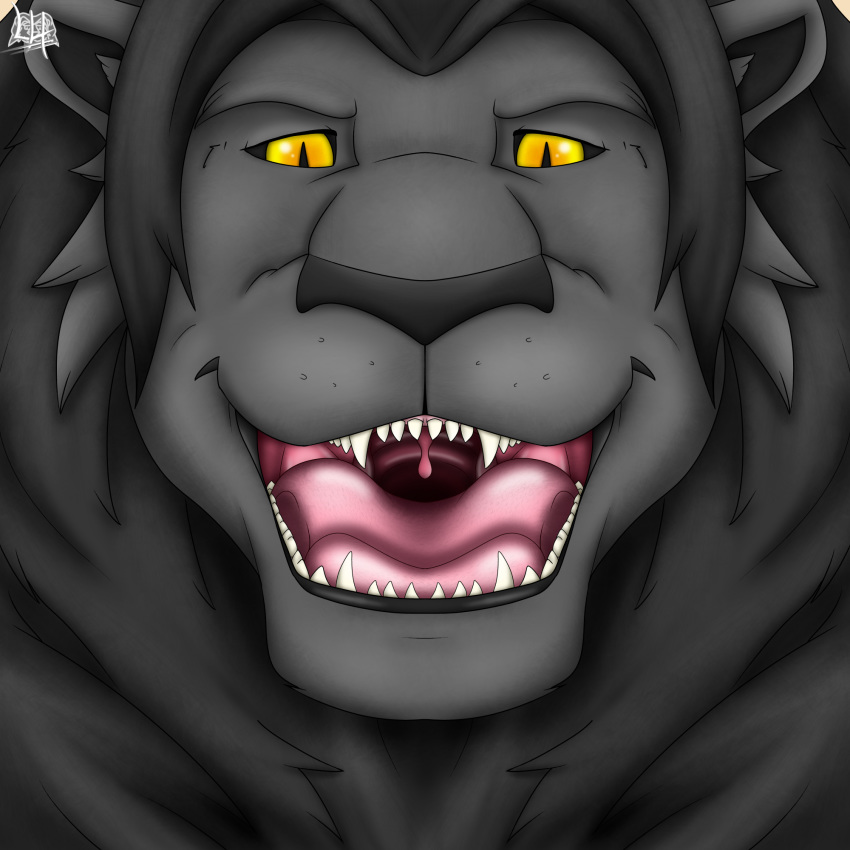 1:1 black_lion_god felid hi_res leonheart54115 lion macro male male_pred mammal mouth_shot open_mouth pantherine uvula vore