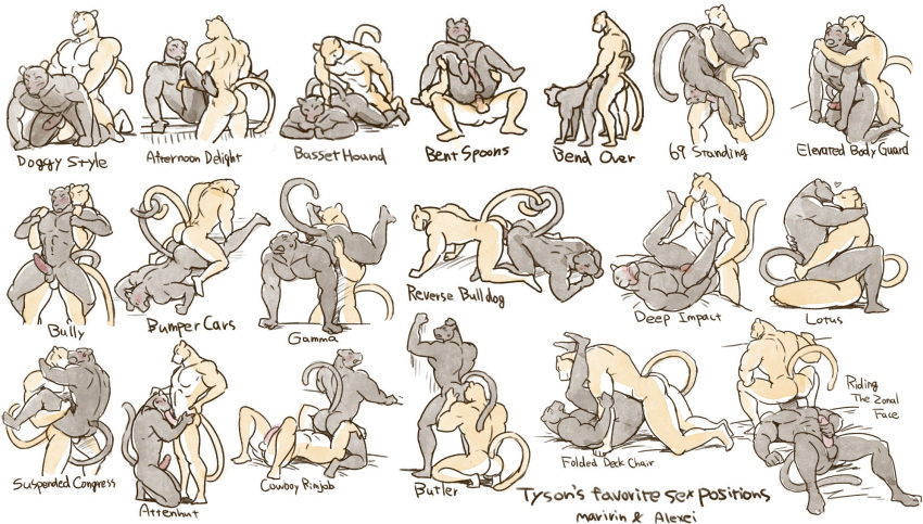 2019 69_position all_fours anthro balls biceps black_body black_fur butt digital_media_(artwork) doggystyle erection felid feline from_behind_position fur hi_res humanoid_penis leopard male male/male mammal maririn muscular oral pantherine pecs penis sex sex_positions text tobias_fretchman tyson_clawing