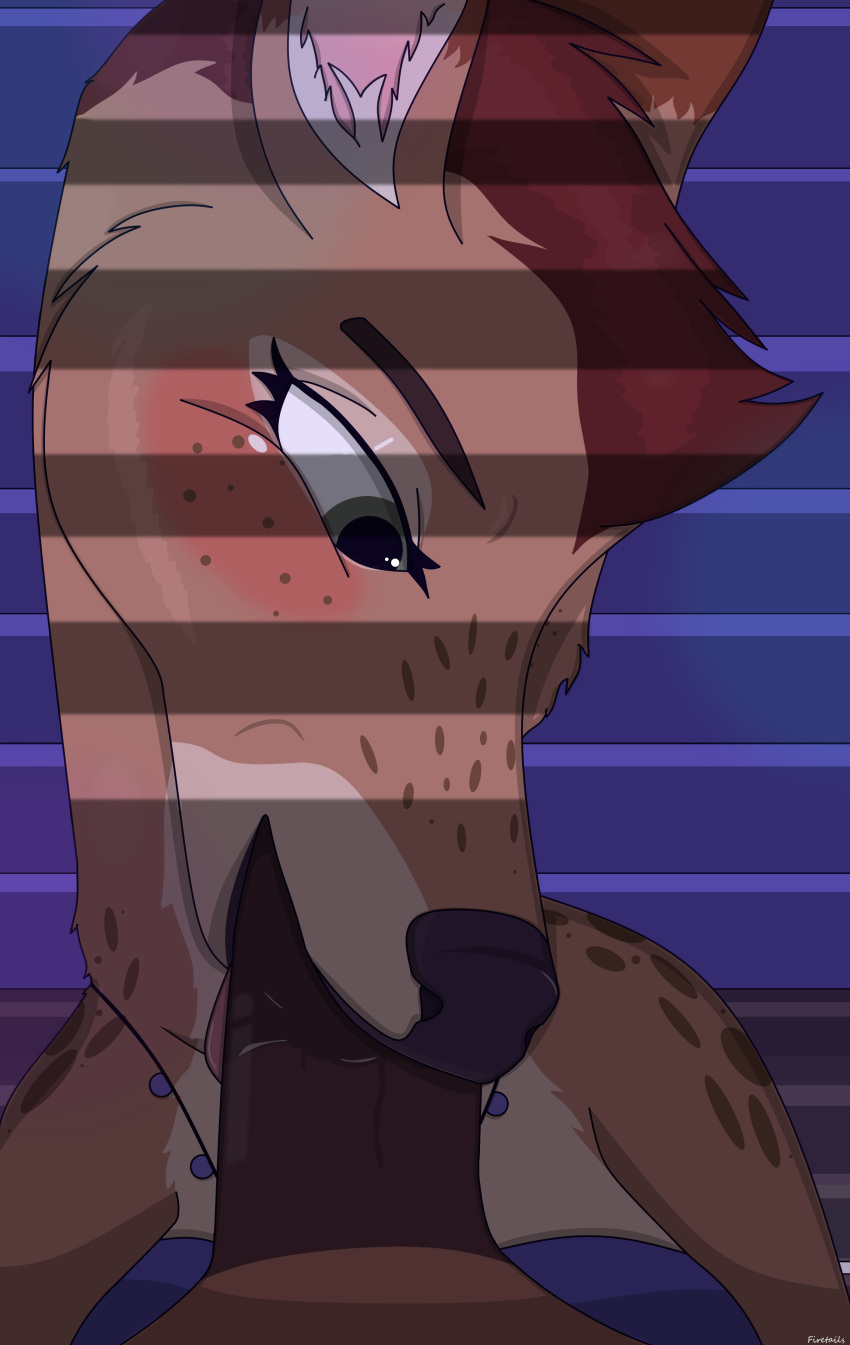 absurd_res anthro blush bodily_fluids bojack_horseman bojack_horseman_(character) breasts brown_body brown_fur brown_hair cervid cervine clothing consent dress equid equine fellatio female firetails freckles fur green_eyes hair hi_res horse jewelry male male/female mammal necklace netflix oral penile penis penny_carson prom public saliva sex shadow smile spots teenager young