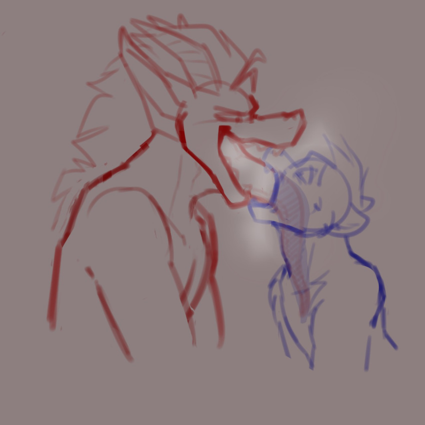 1:1 anthro anthro_on_anthro canid canine deep_throat deep_tongue dragon duo extreme_french_kiss french_kissing hi_res internal kissing long_tongue male male/male mammal neck_bulge odium oral size_difference tongue whatarefurries