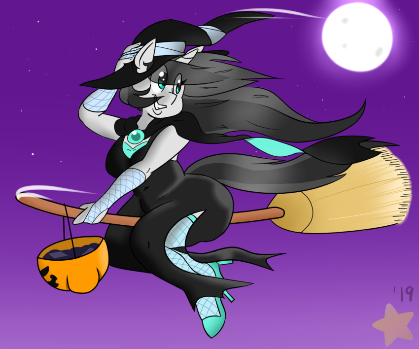 anthro broom equid fan_character female flying horn magic_user mammal solo_character thatdarndragon unicorn witch