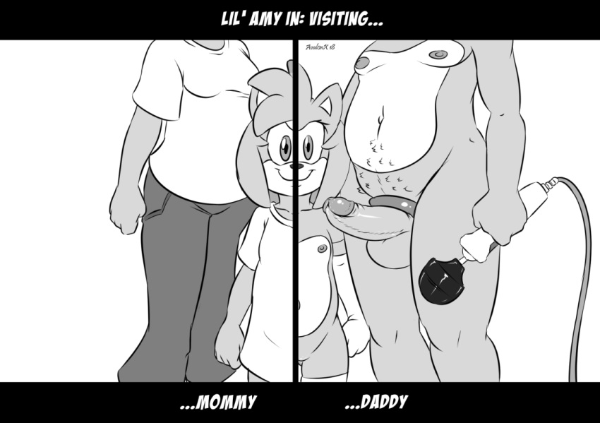 2018 5_fingers accessory age_difference amy_rose anthro anthro_on_anthro armwear aval0nx balls biped bottomwear breasts clothed clothing cock_ring cub daughter dress duo elbow_gloves english_text erection faceless_female faceless_male father father_and_child father_and_daughter female fingers flat_chested fully_clothed gloves greyscale hair handwear hitachi_magic_wand holding_object humanoid_penis jewelry larger_female larger_male looking_at_viewer male male/female medium_breasts monochrome mother mother_and_child mother_and_daughter multiple_images multiple_scenarios navel nipples nude older_female older_male pants parent parent_and_child penis penis_accessory penis_jewelry pubes sex_toy shirt simple_background size_difference slightly_chubby smaller_female smile sonic_(series) sonic_the_hedgehog standing t-shirt text topwear vibrator white_background young younger_female