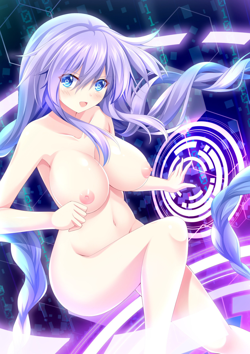 choujigen_game_neptune kludea naked nipples purple_heart