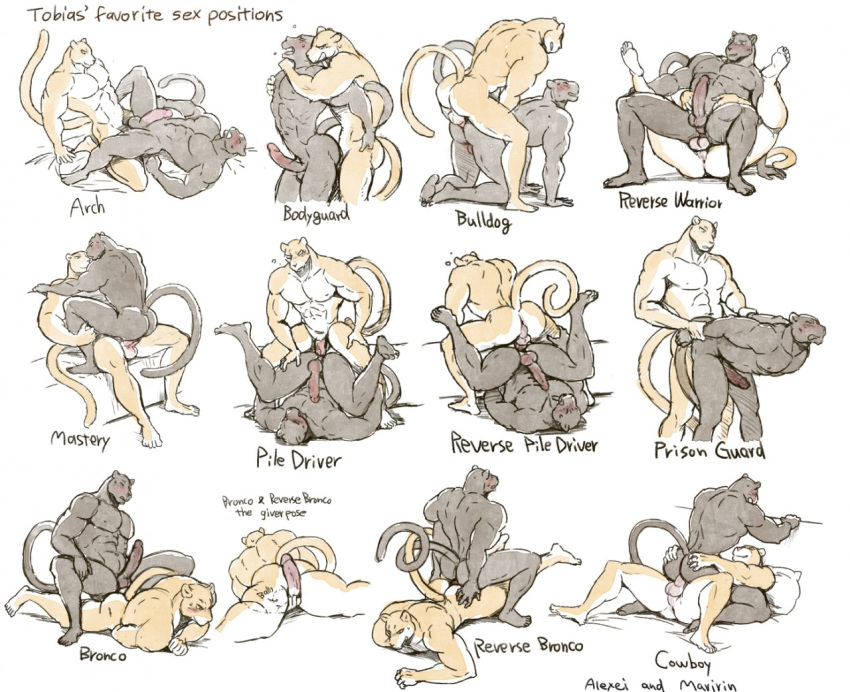 anal anal_penetration anthro arch_position arm_grab balls bodyguard_position cowgirl_position felid from_behind_position leopard male male/male mammal maririn mastery_position muscular muscular_male on_top pantherine pecs penetration penis piledriver_position prison_guard_position reverse_piledriver_position sex sex_positions standing standing_sex tobias_fretchman tyson_clawing