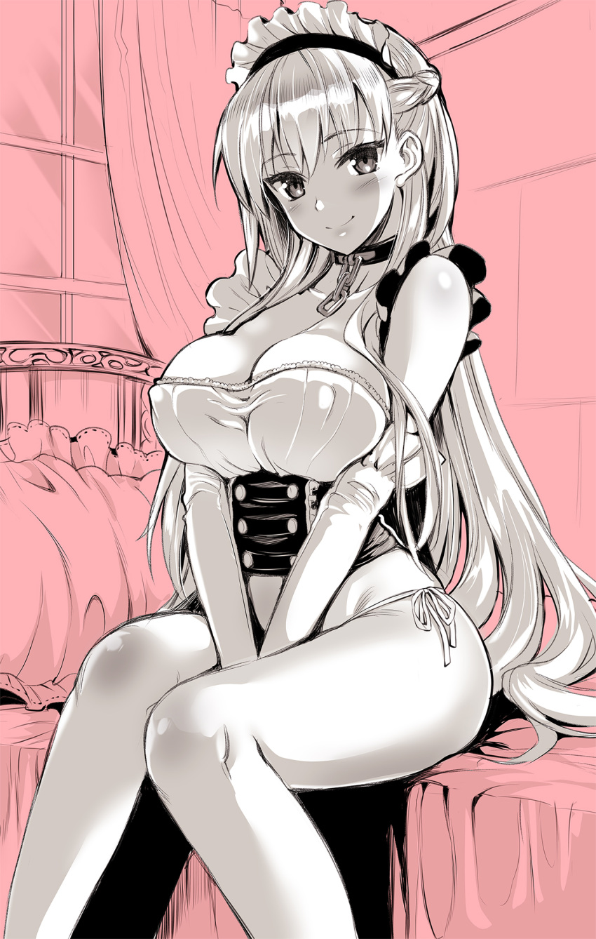 azur_lane belfast_(azur_lane) cleavage kojima_saya maid