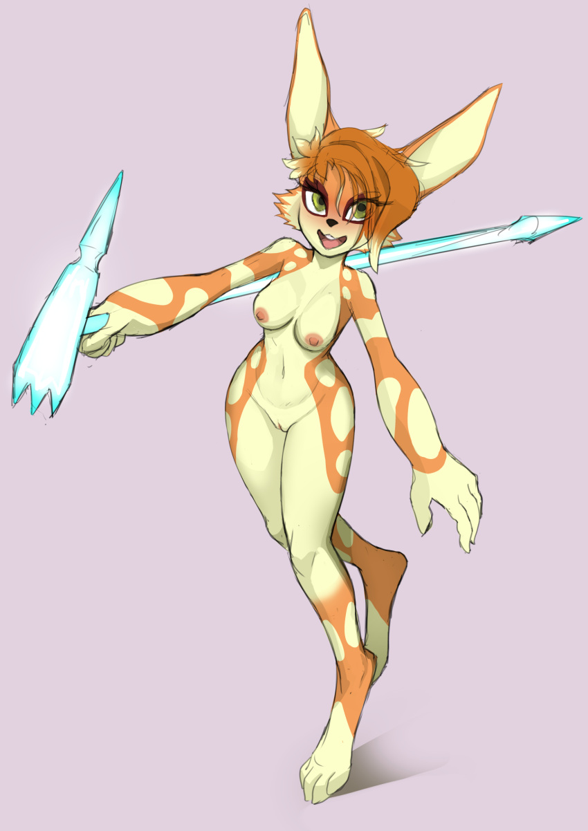 2024 akitokit biped blush breasts digital_media_(artwork) digitigrade female full-length_portrait fur genitals green_eyes hair hammer hi_res holding_hammer holding_object holding_tool holding_weapon holly_zanzibar lagomorph leporid mammal multicolored_body multicolored_fur nipples orange_body orange_fur orange_hair portrait pussy rabbit simple_background solo standing tools two_tone_body two_tone_fur weapon white_body white_fur